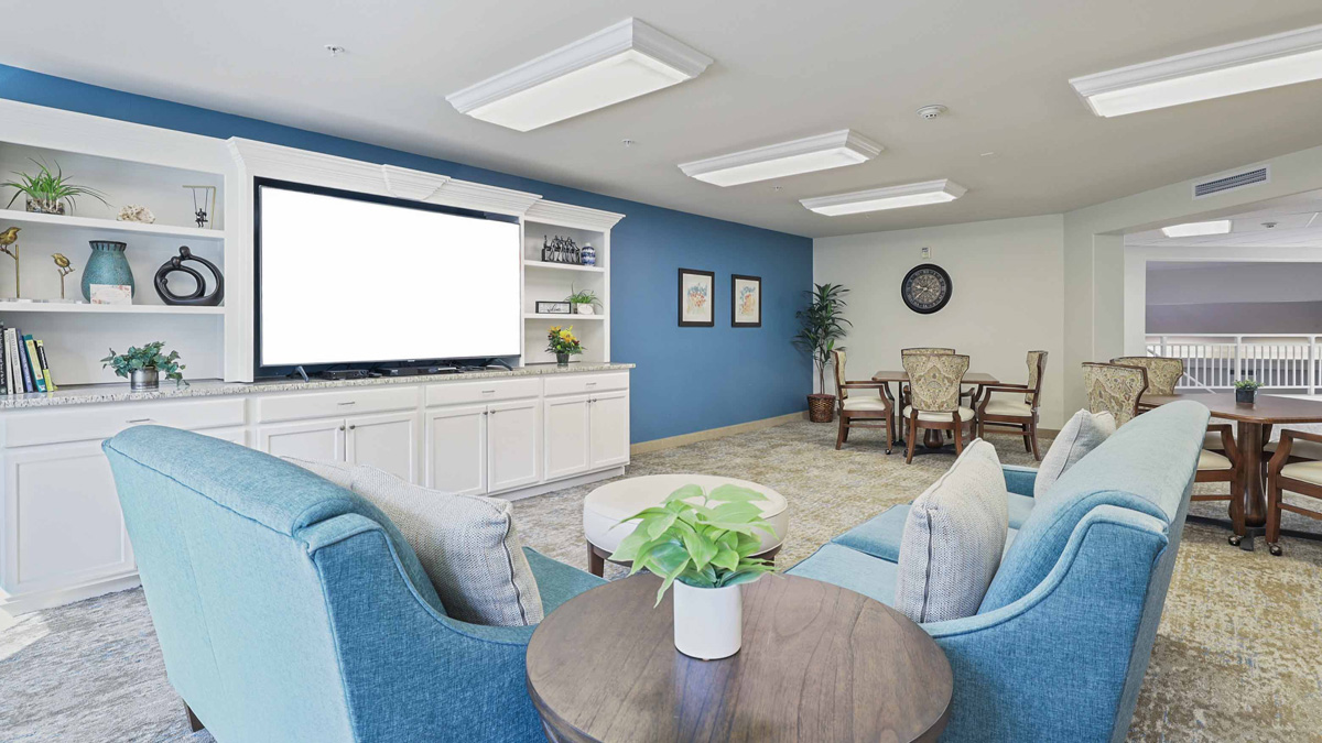 The TV lounge at Southern Pines