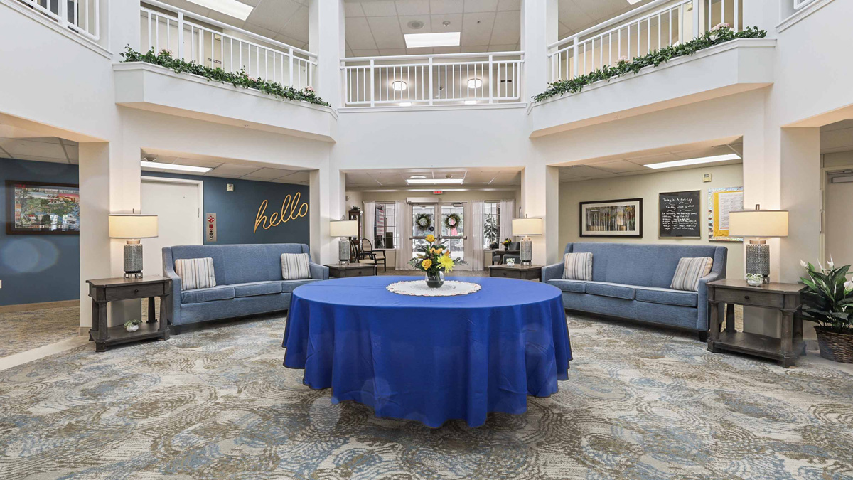 The atrium at Southern Pines